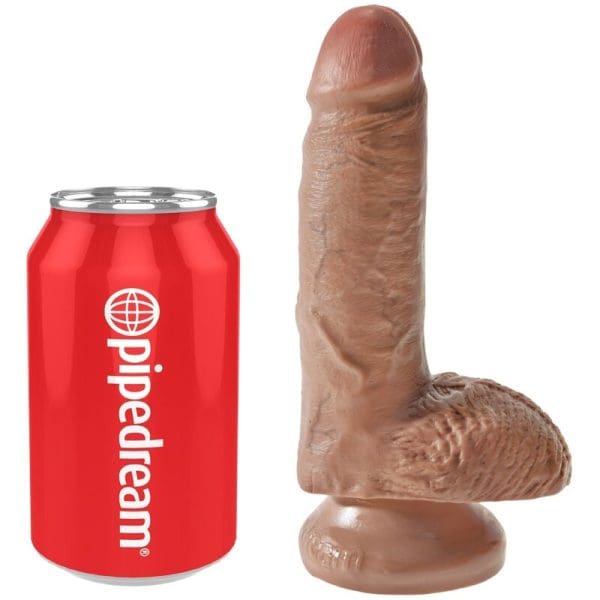 KING COCK - REALISTIC PENIS WITH BALLS 13.2 CM CARAMEL 5